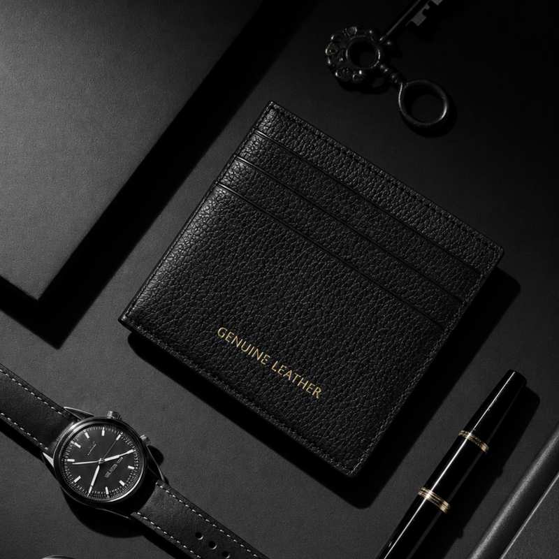 The Noir Saffiano Card Case