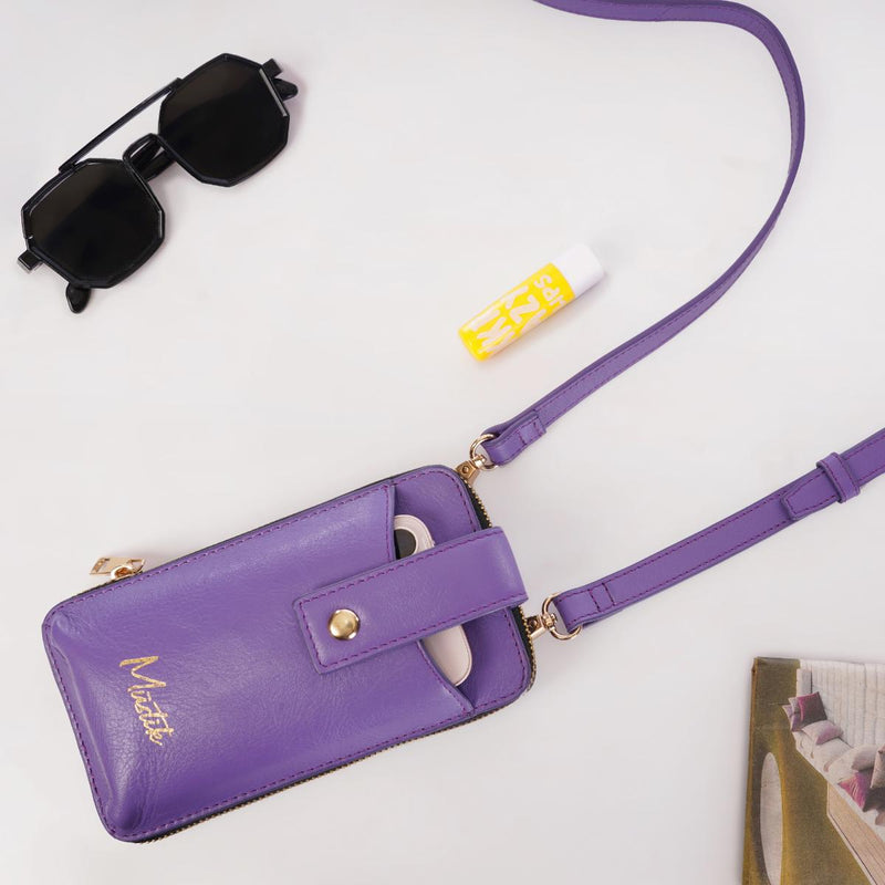 Mustik Zip Around Leather Mobile Crossbody