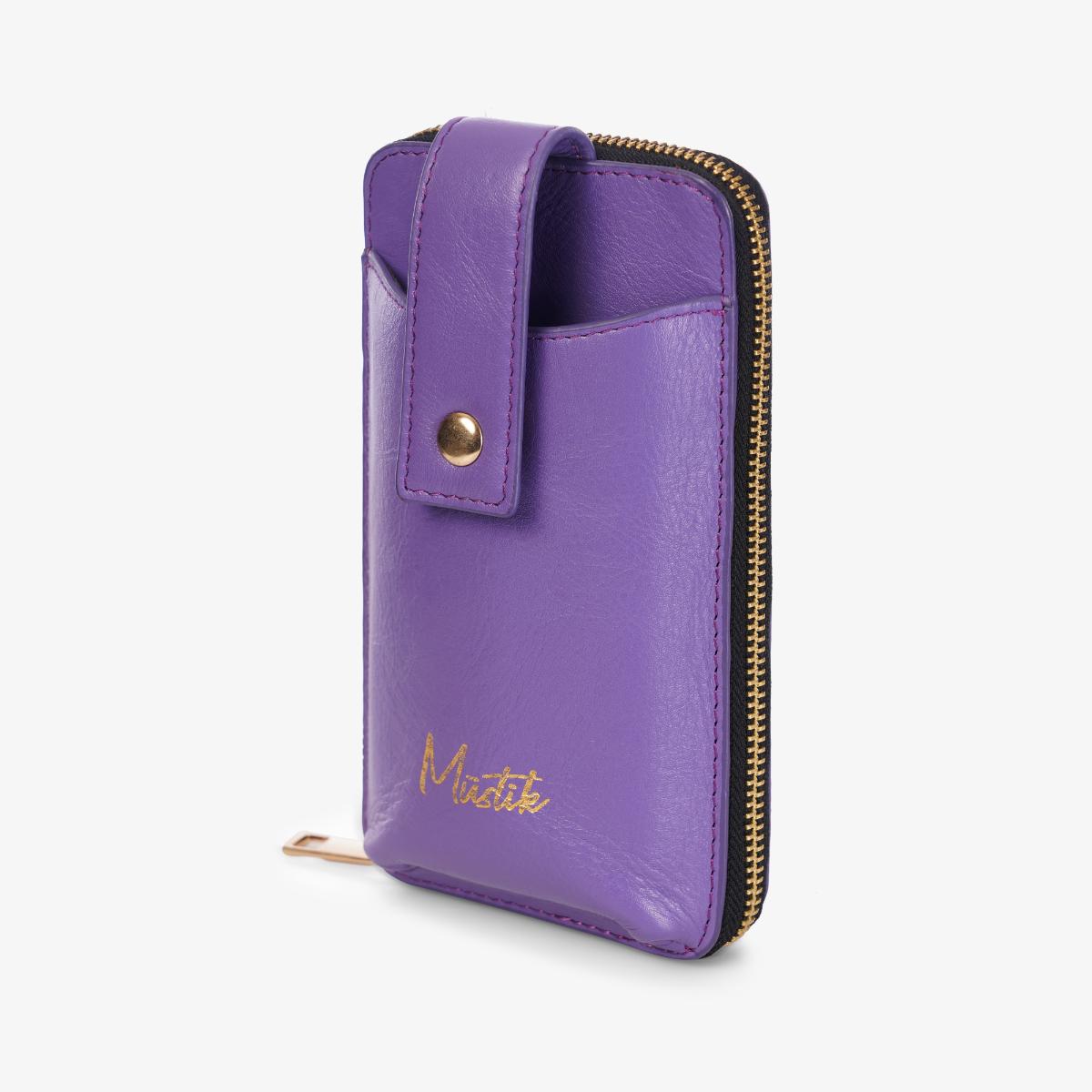Mustik Zip Around Leather Mobile Crossbody