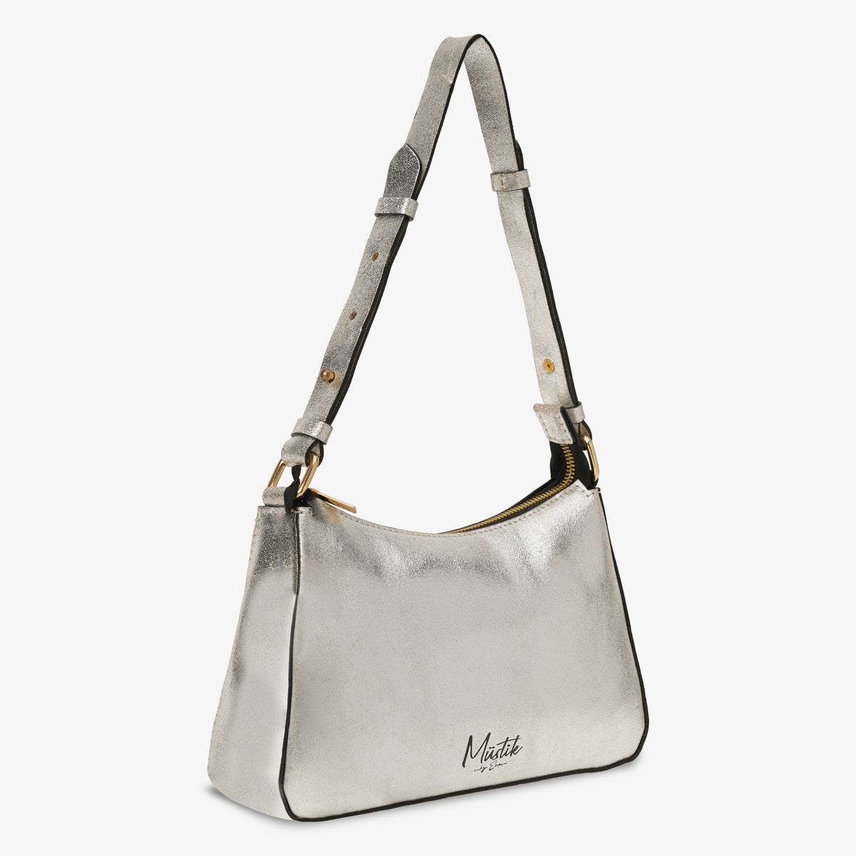 Mustik Metallic Silver Shoulder Bag