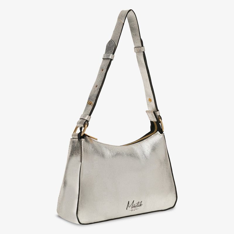 Mustik Metallic Silver Shoulder Bag