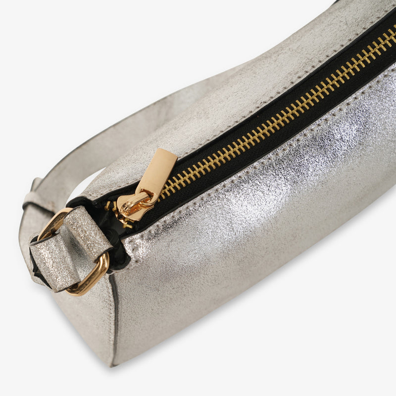 Mustik Metallic Silver Shoulder Bag