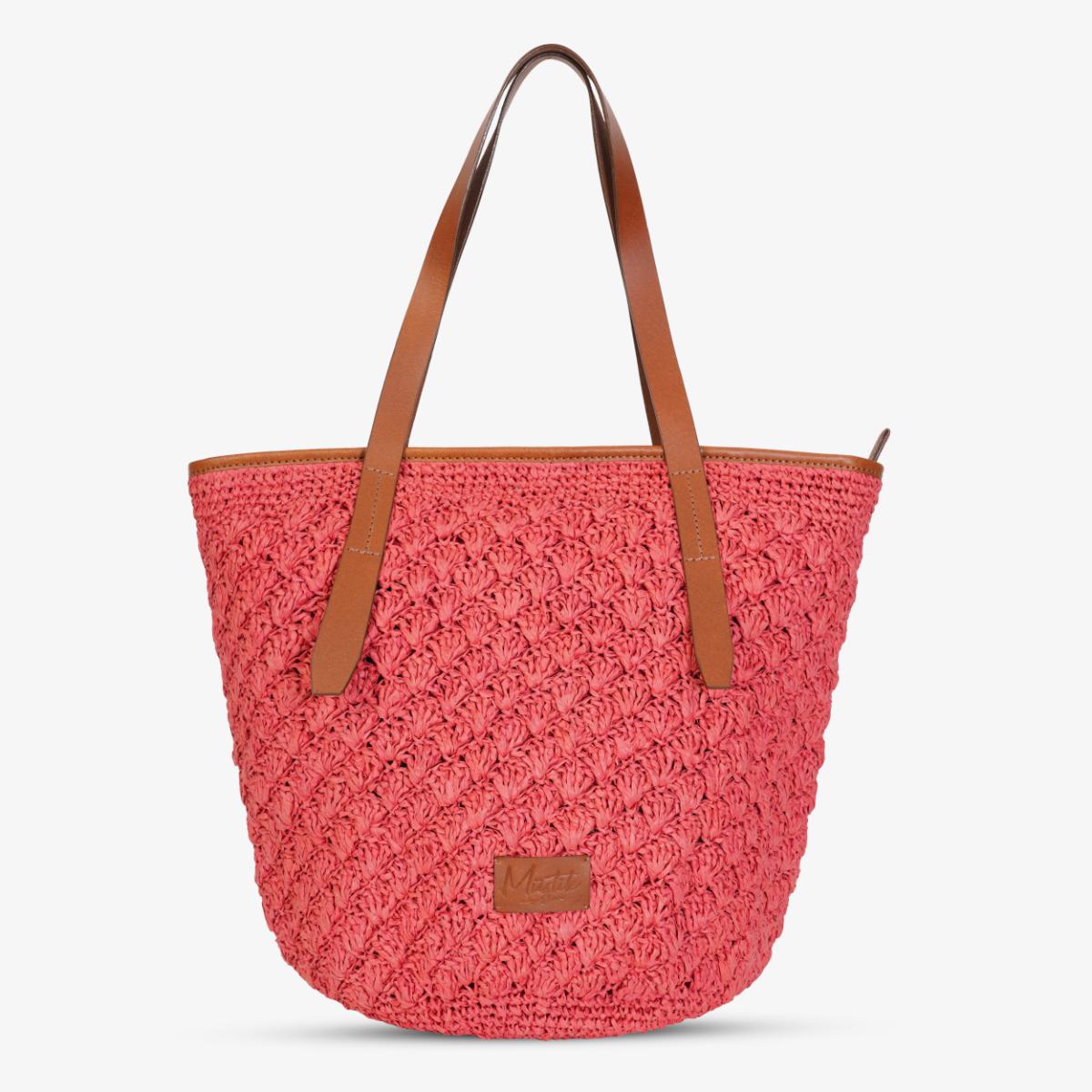 Mustik Raffia Tote Bag – Hand Crochet Trapeze Summer Office Bag