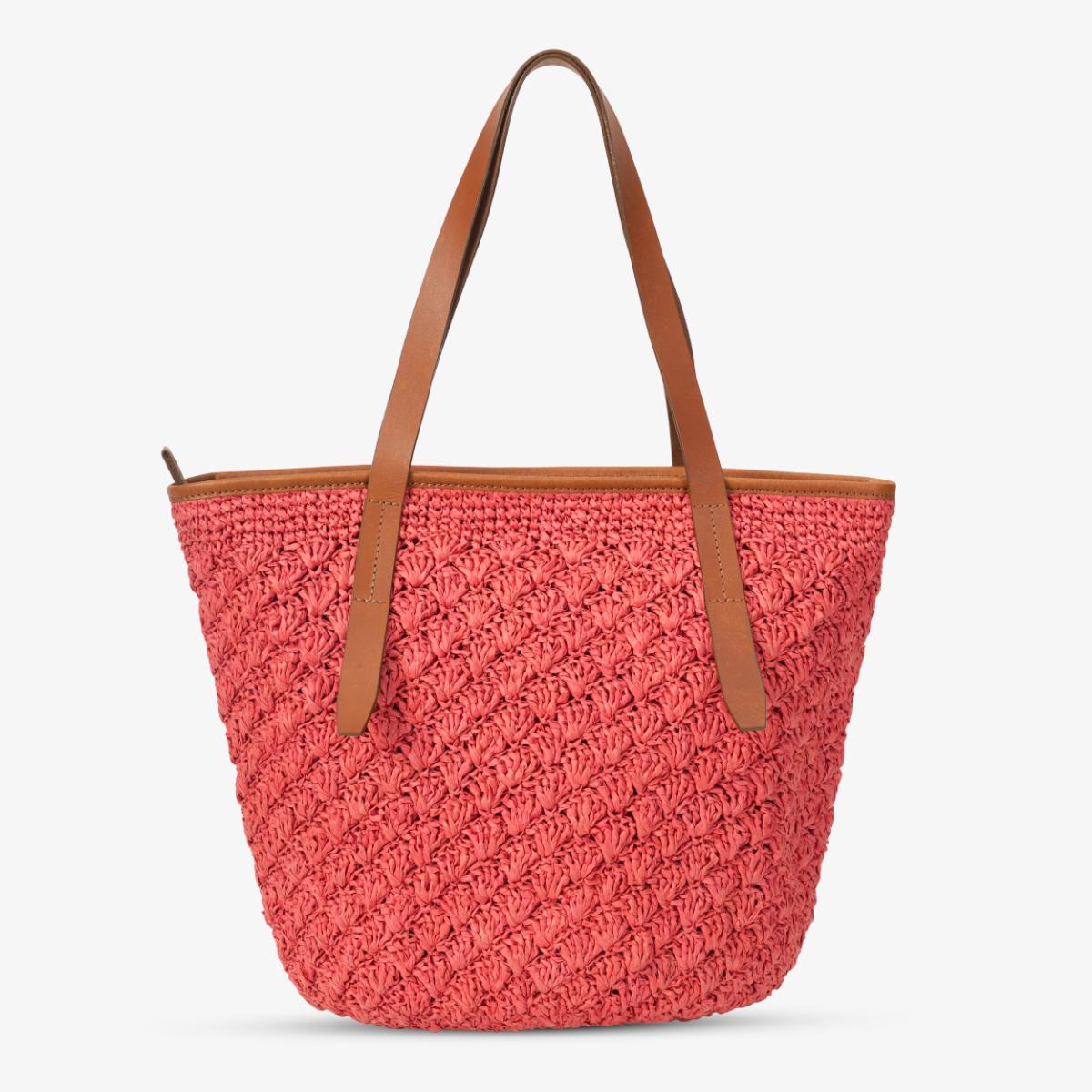 Mustik Raffia Tote Bag – Hand Crochet Trapeze Summer Office Bag