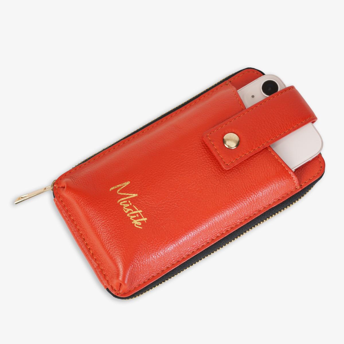 Mustik Zip Around Leather Mobile Crossbody