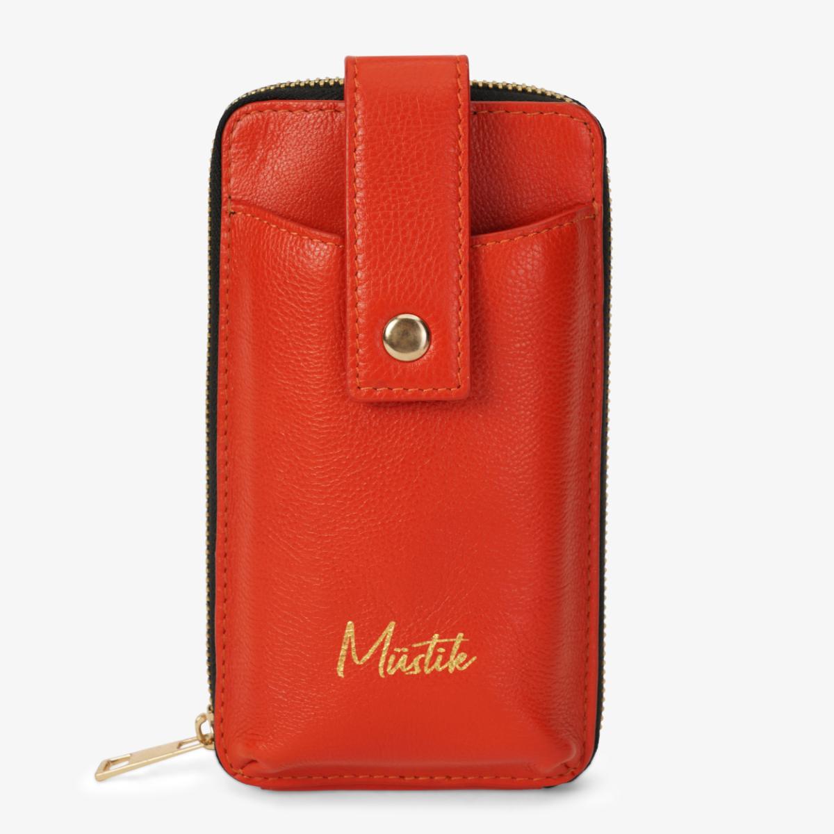 Mustik Zip Around Leather Mobile Crossbody