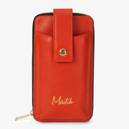 Mustik Zip Around Leather Mobile Crossbody
