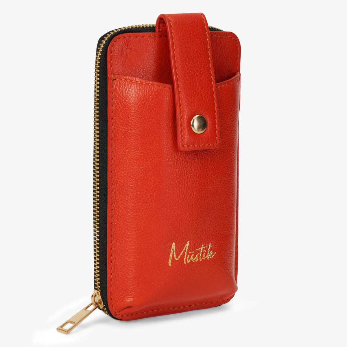 Mustik Zip Around Leather Mobile Crossbody