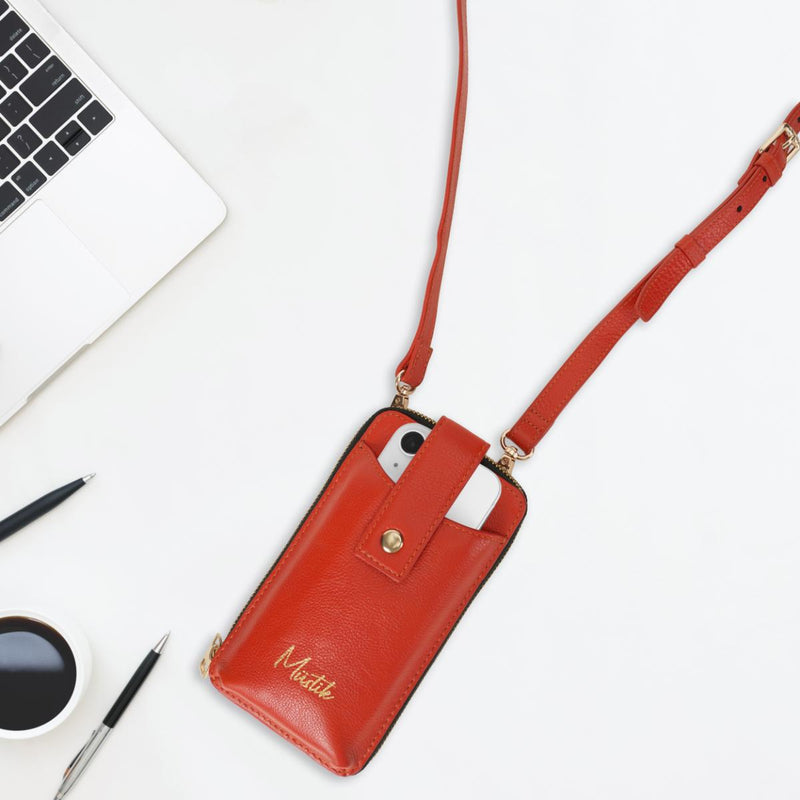 Mustik Zip Around Leather Mobile Crossbody