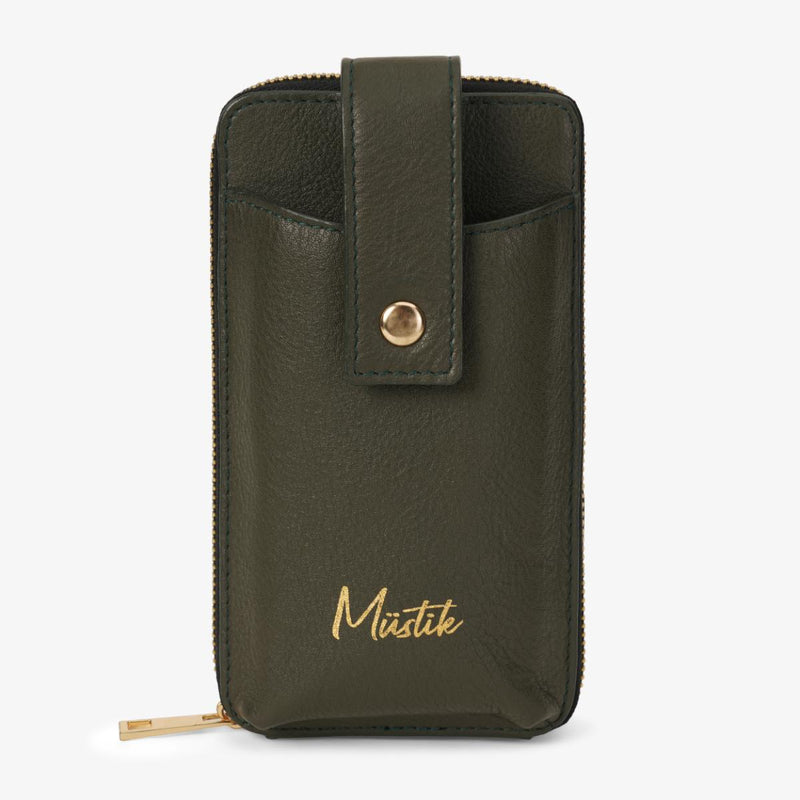 Mustik Zip Around Leather Mobile Crossbody