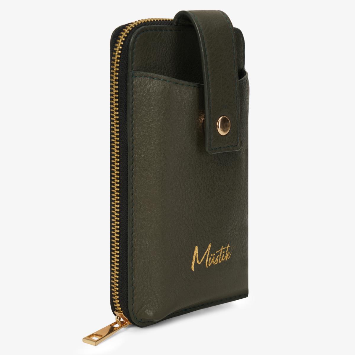 Mustik Zip Around Leather Mobile Crossbody