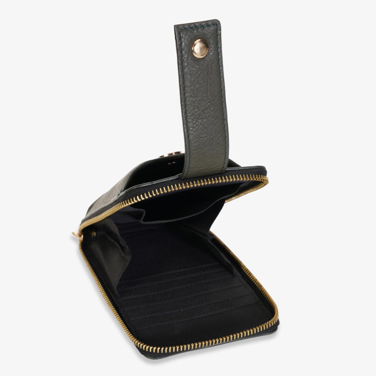 Mustik Zip Around Leather Mobile Crossbody