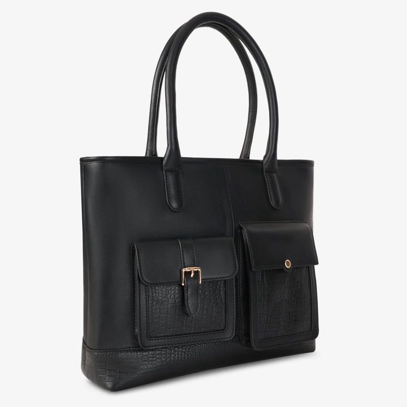 Mustik Work Wear Tote – Suede & Full Grain Leather Office Bag