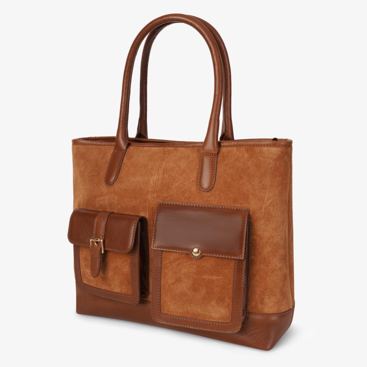 Mustik Work Wear Tote – Suede & Full Grain Leather Office Bag
