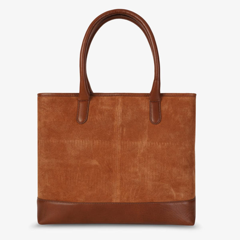 Mustik Work Wear Tote – Suede & Full Grain Leather Office Bag
