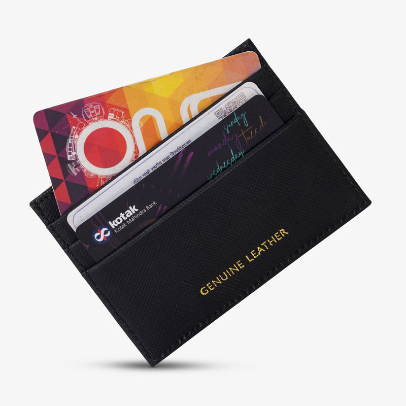 The Noir Saffiano Card Case by Mustik by ESSV