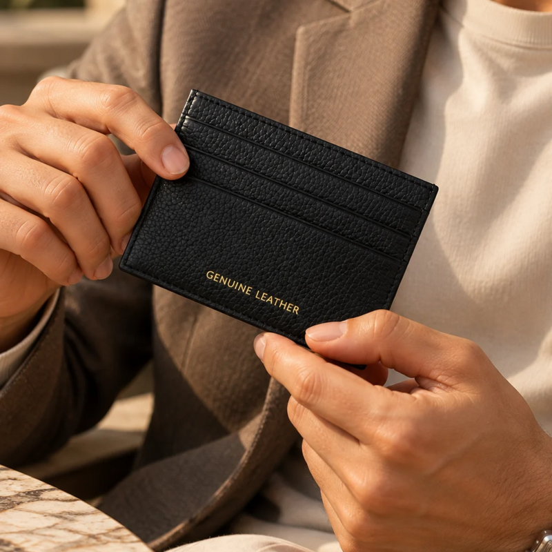 The Onyx Pebbled Card Case